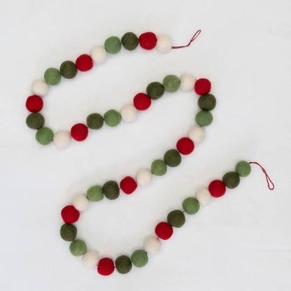 Christmas Garland | Red Green White Balls