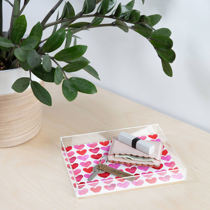 Small Acrylic Tray | Heart Watercolor