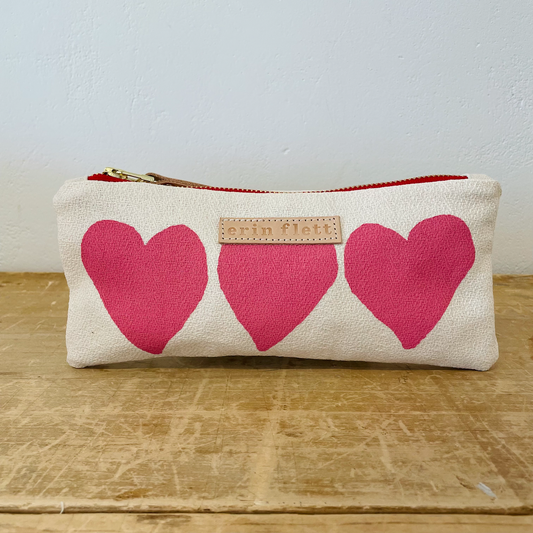 Erin Flett Hot Pink Heart Pencil Bag