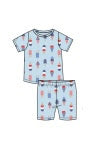 Loungewear Shorts Set- Blue American Ice Cream