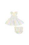 Ric Rac Stripe Ruffle Strap Smocked Top and Diaper Cover