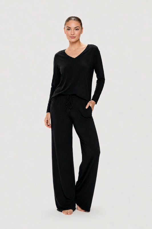 Jasmine Elaine V Neck Sweater | Black