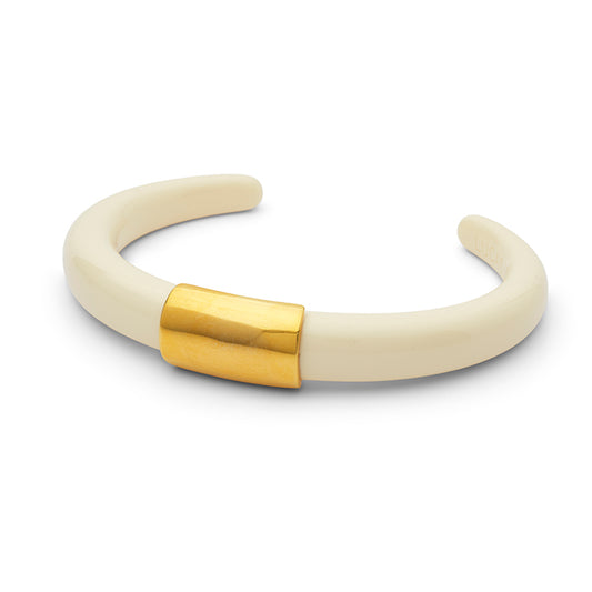 Lucas Jack Ivory & Gold Resin Skinny Cuff