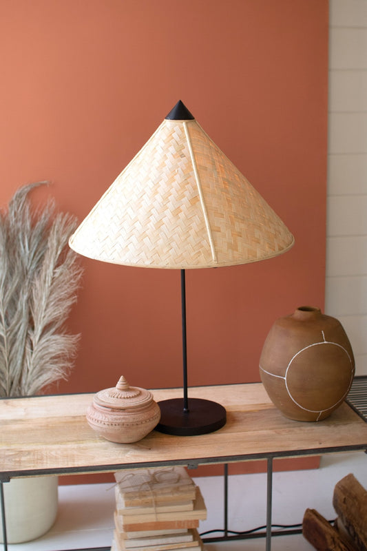 Table Lamp with Rattan Shade