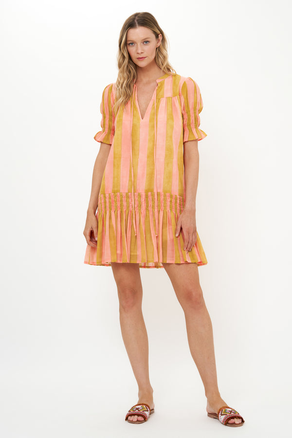 Oliphant Smocked Drop Mini Dress