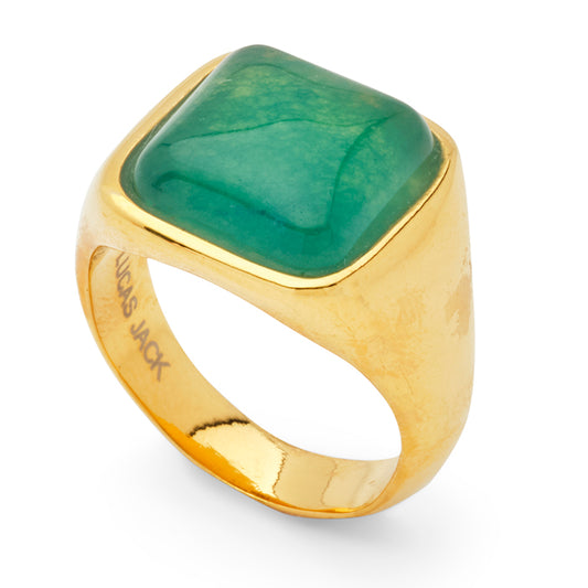 Lucas Jack Gold & Blue Green Quartz Ring