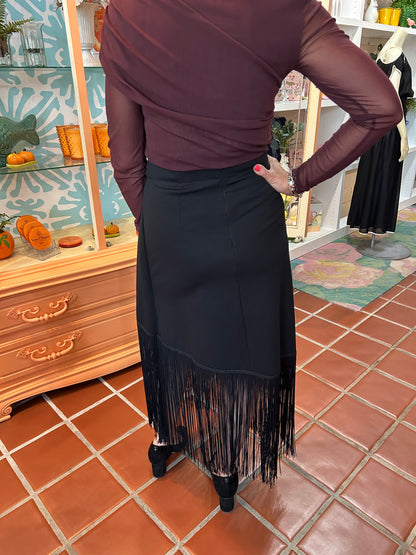 Mei Mei J The Fringe Skirt in Black