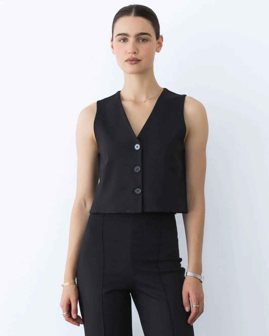 Ripley Rader Ponte Knit Vest | Black