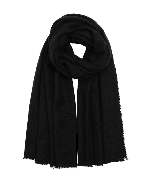 Black Buzzy Boucle Scarf