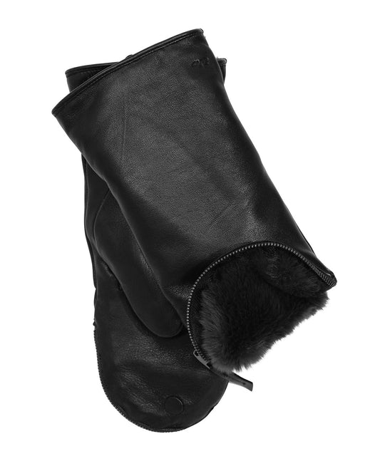 Echo Black Zip Top Glove with Faux Fur Lining