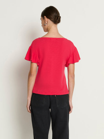 Nation Emmy Flutter Sleeve Tee Red