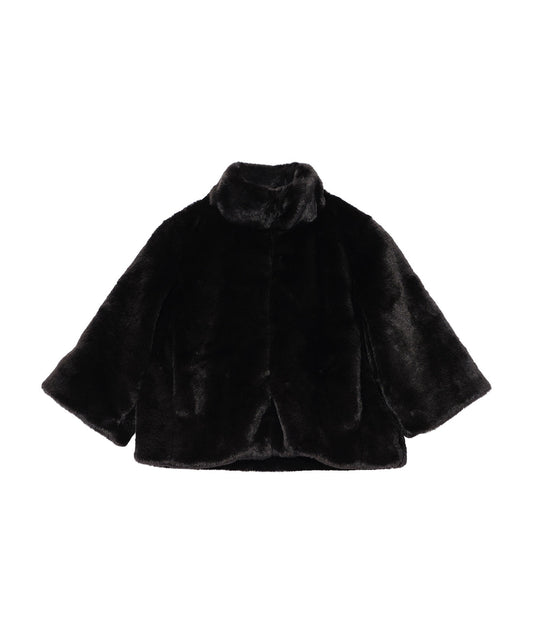 Echo Black Sheared Mink Faux Fur Jacket
