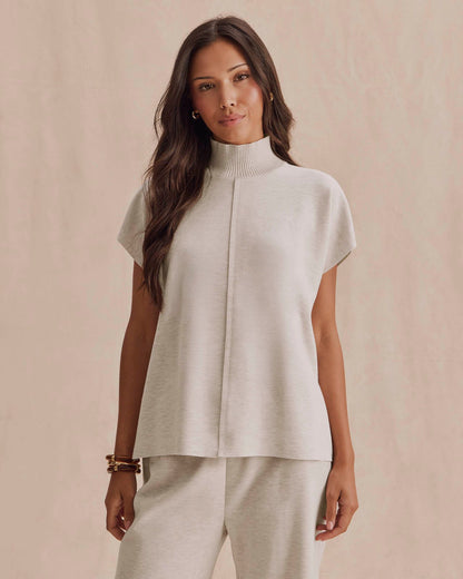 Splendid Winslow Mock Neck Pullover | Pale Oak Heather