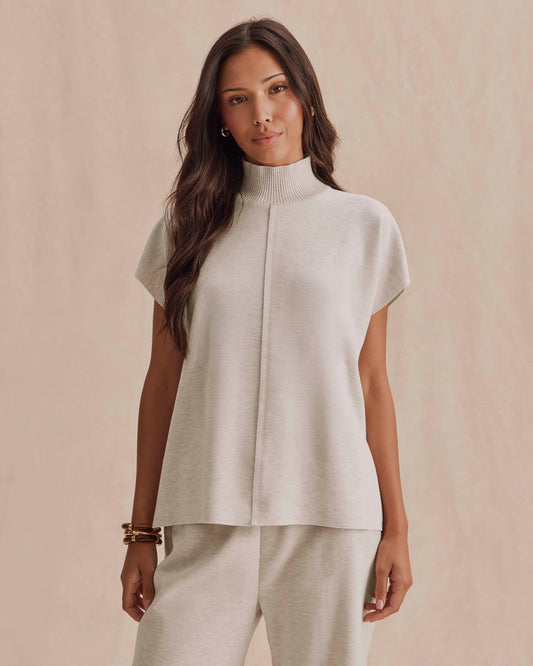 Splendid Winslow Mock Neck Pullover | Pale Oak Heather