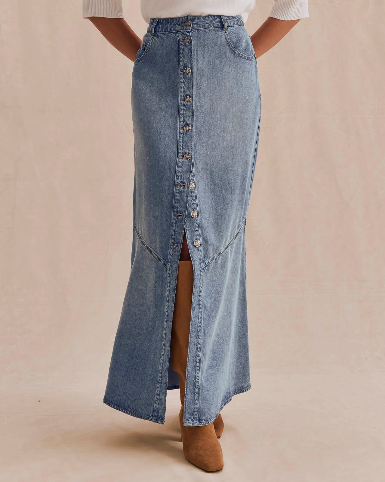 Splendid Lounge Front Slit Skirt | Denim