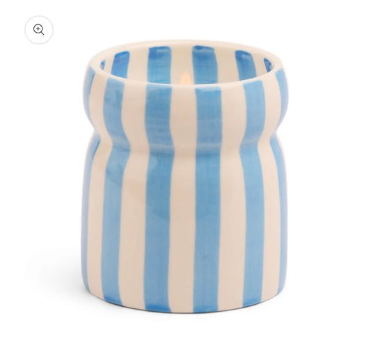 Cabana Blue Striped 6.5 oz Candle- Lost at Sea
