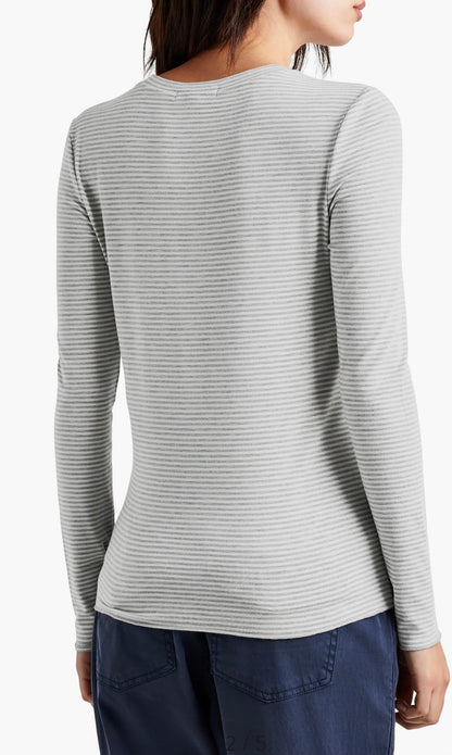 Splendid Bamboo Long Sleeve Tee- Fog Stripe