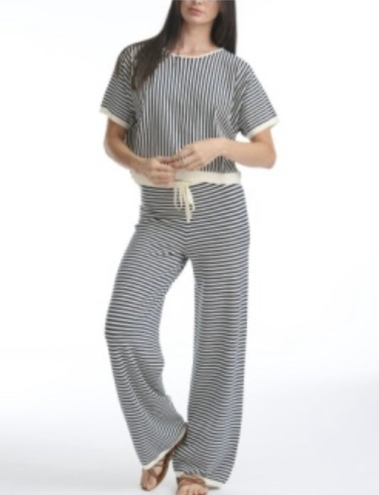Splendid Christa Shell & Indigo Stripe Sweater Pant