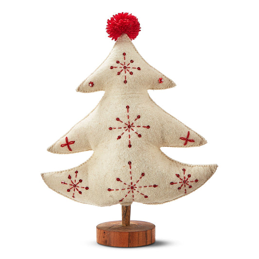 Embroidered Wool Felt Tree Decor- Small