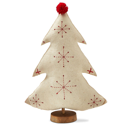 Embroidered Wool Felt Tree Decor- Extra Tall