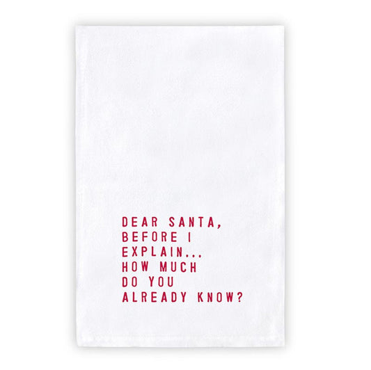 Face to Face Thirsty Boy Towel - Dear Santa How Much Do You Already Know