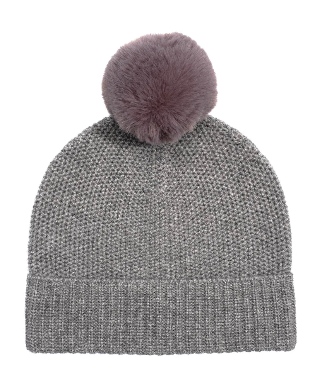 Wool/Cashmere Honeycomb Beanie- Granite Heather