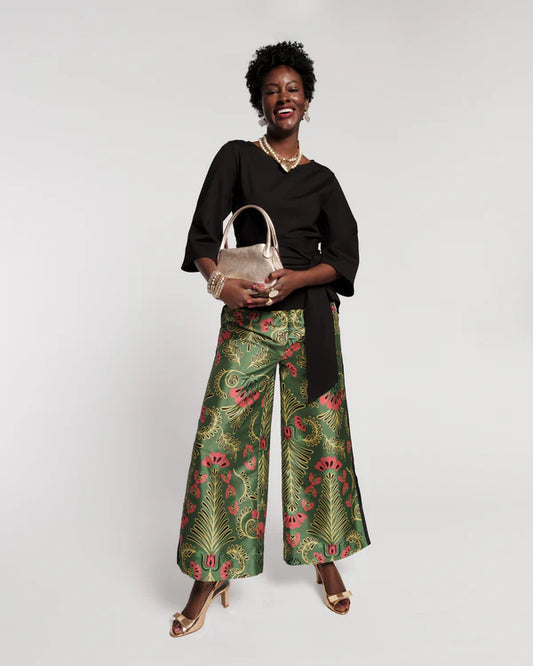 Frances Valentine Palazzo Pant Canopy Pink/ Green /Multi