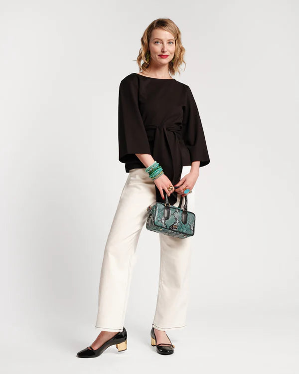 Frances Valentine Whitney Wrap Top | Black