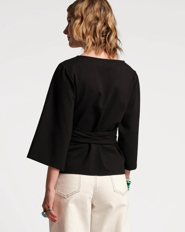 Frances Valentine Whitney Wrap Top | Black