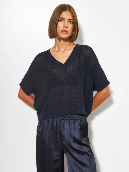 Line the Label Prussian Sweater | Navy