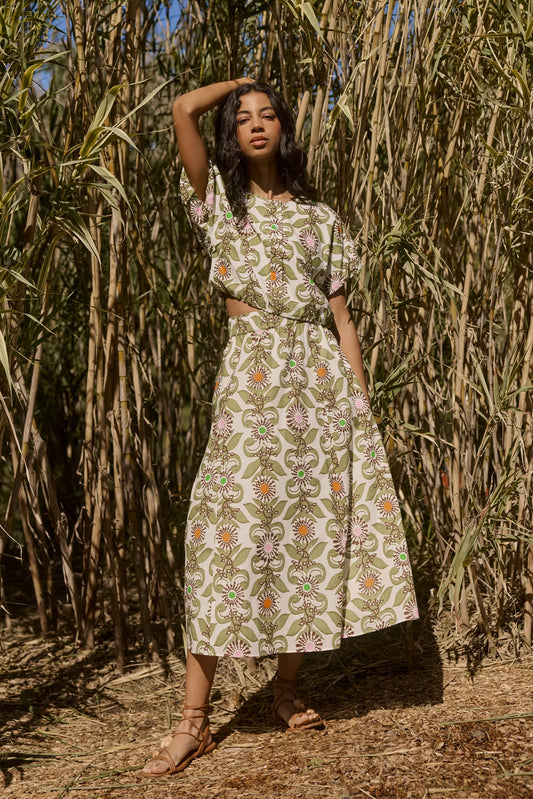 Marie Oliver Sasha Skirt | Green Printed