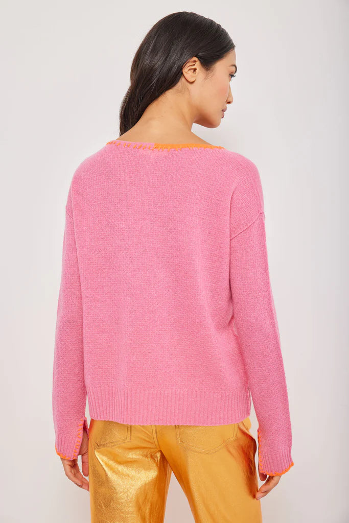 Lisa Todd Split Decision Pink Punch Sweater
