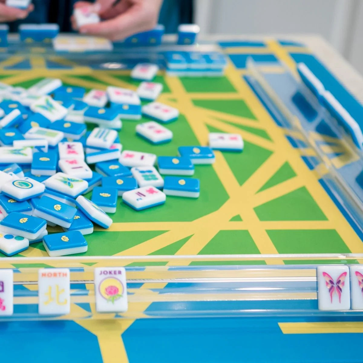 The Mahjong House Electric Blue Garden Mat | Double Sided