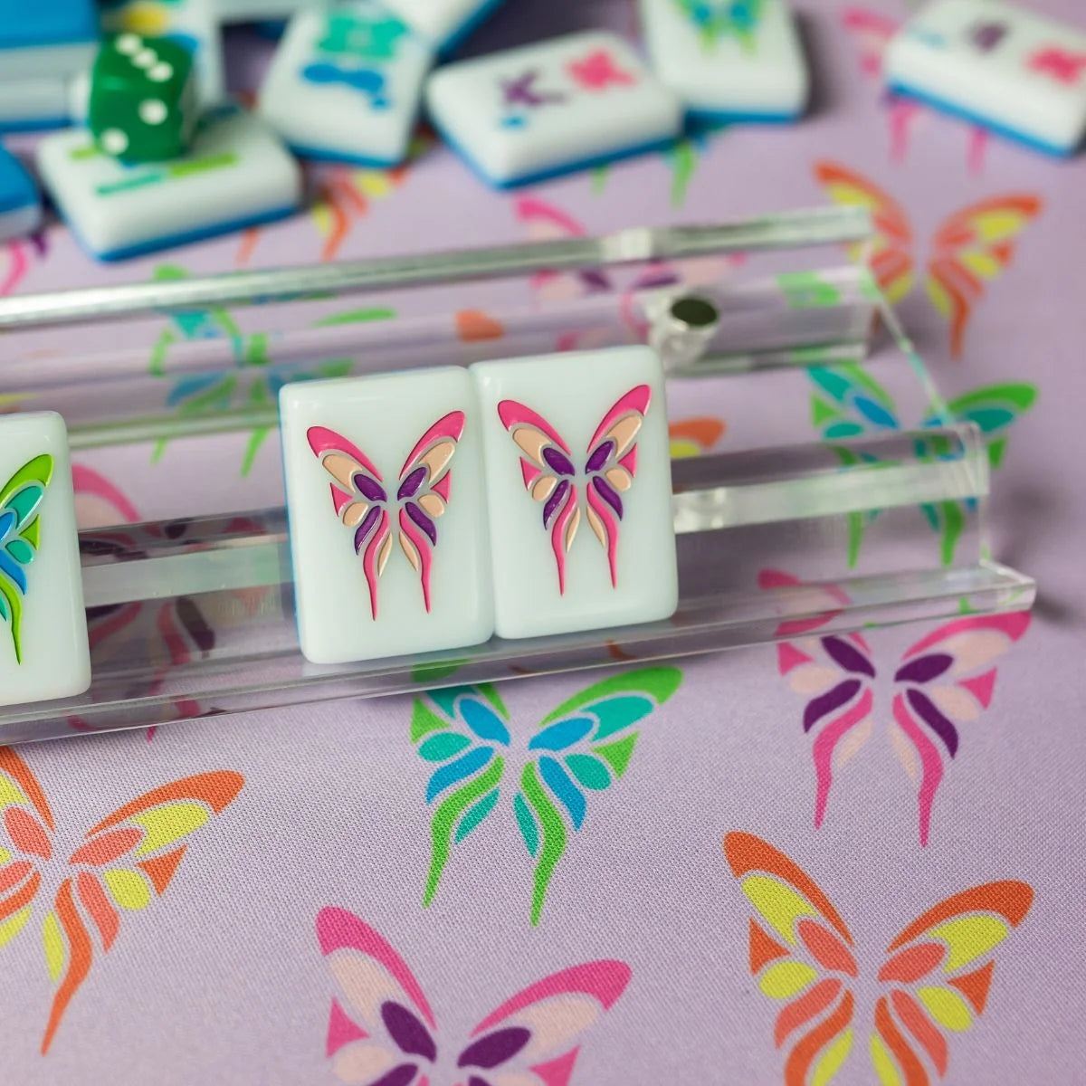 The Mahjong House Electric Blue Garden Mat | Double Sided