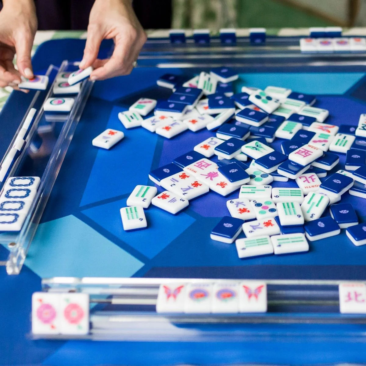 The Mahjong House Sapphire Gem Mat | Double Sided