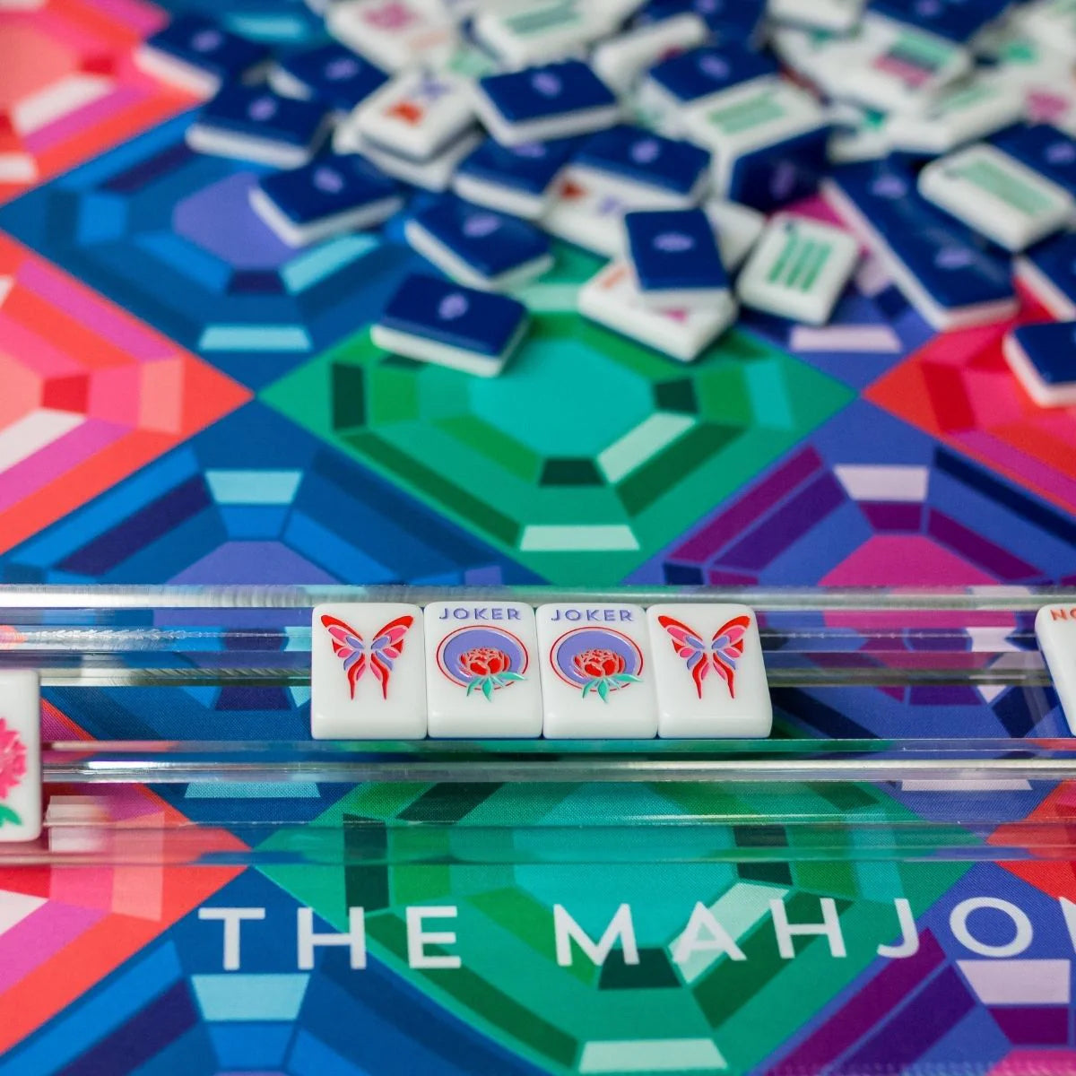 The Mahjong House Sapphire Gem Mat | Double Sided
