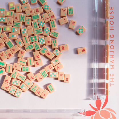 The Mahjong House Peony Mat | Coral