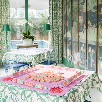 The Mahjong House Peony Mat | Coral