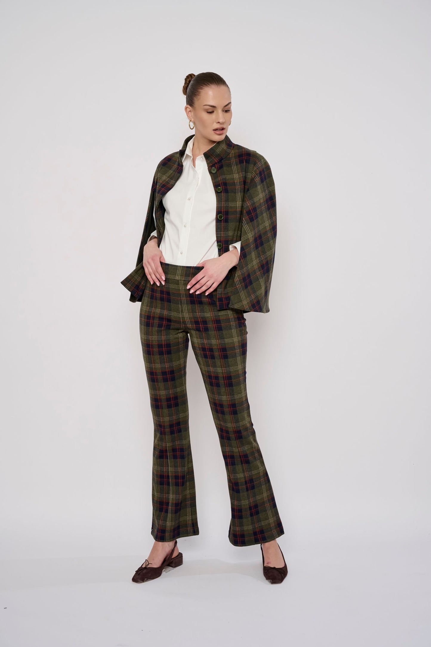 Flora Bea Vince Pants | Navy Plaid