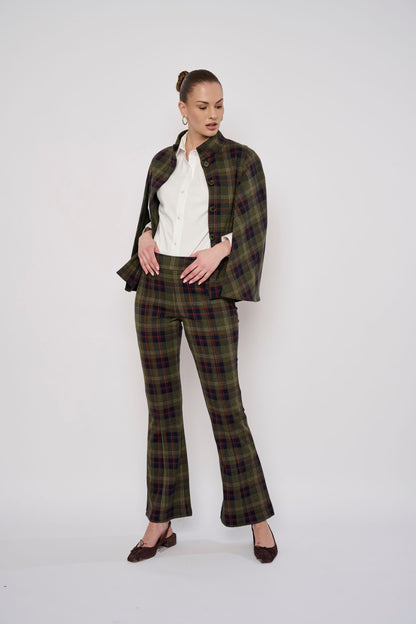 Flora Bea Vince Pants | Navy Plaid