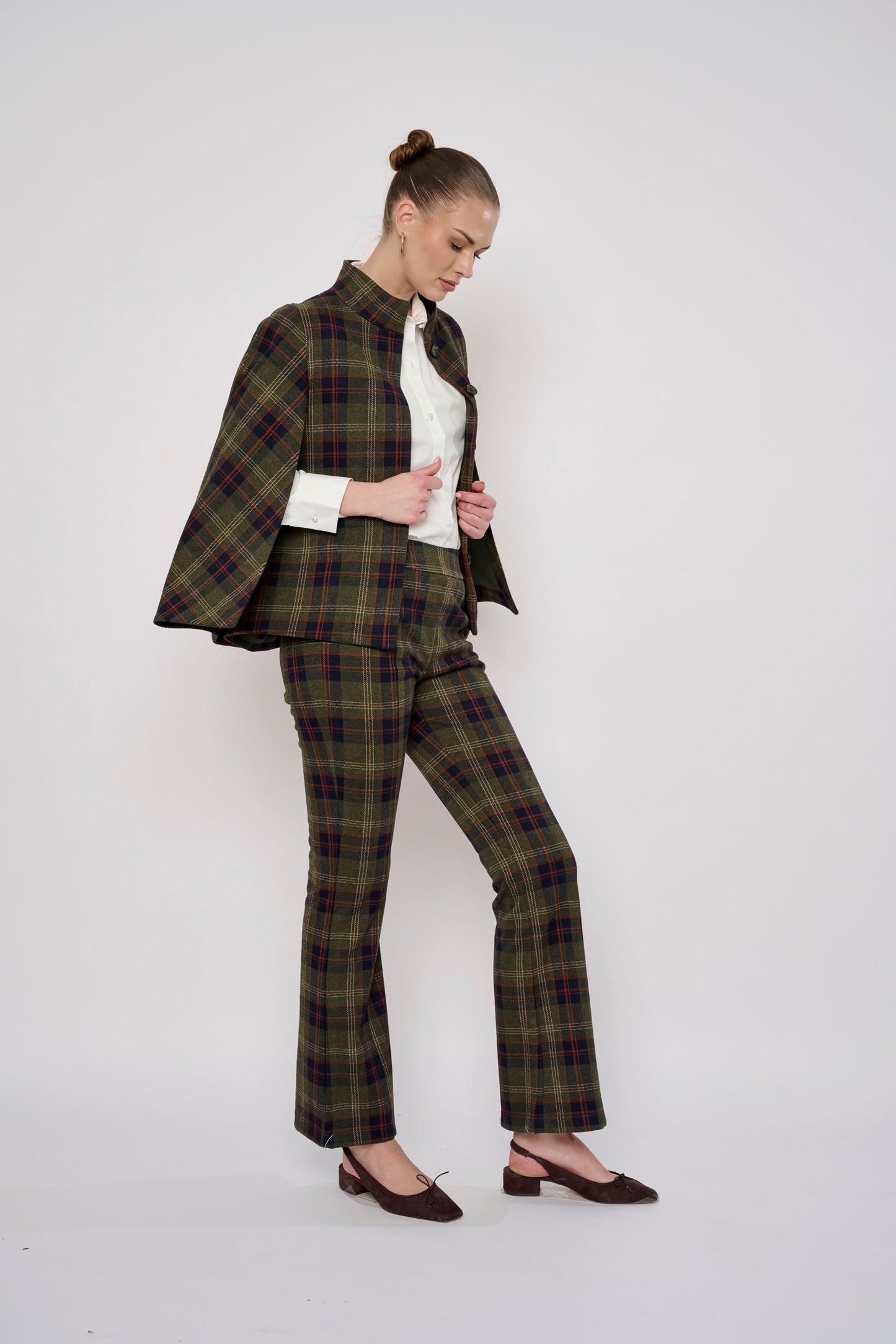 Flora Bea Vince Pants | Navy Plaid