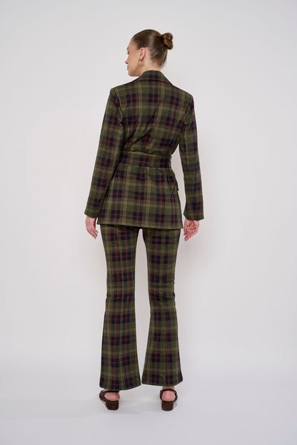Flora Bea Vince Pants | Navy Plaid