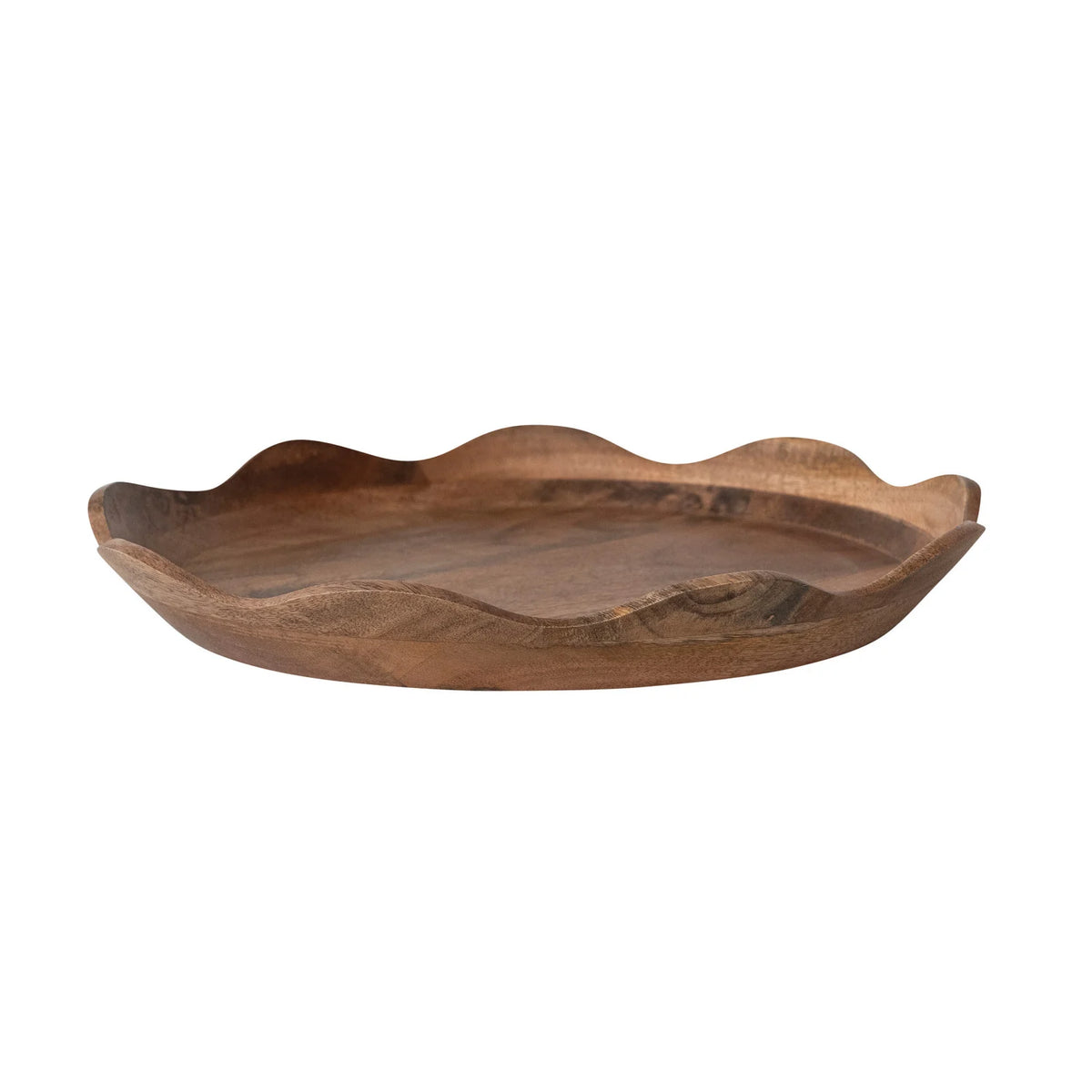 Mango Wood Scalloped Tray | Natural