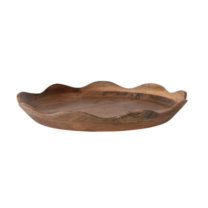 Mango Wood Scalloped Tray | Natural