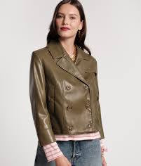 Frances Valentine Moto Jacket Faux Leather | Olive