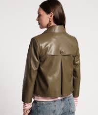 Frances Valentine Moto Jacket Faux Leather | Olive