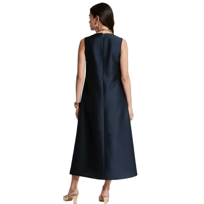 Frances Valentine Alice Midi Dress Poppy Dress | Navy Multi