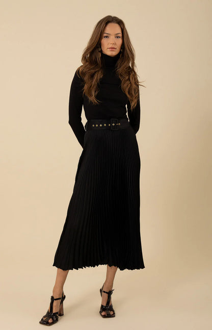 Hale Bob Black Pleated Skirt