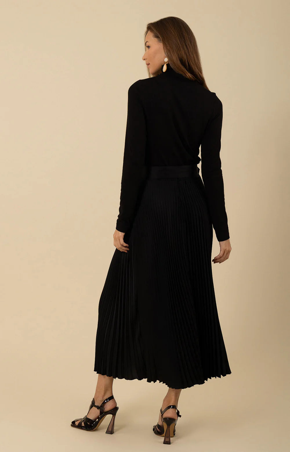 Hale Bob Black Pleated Skirt