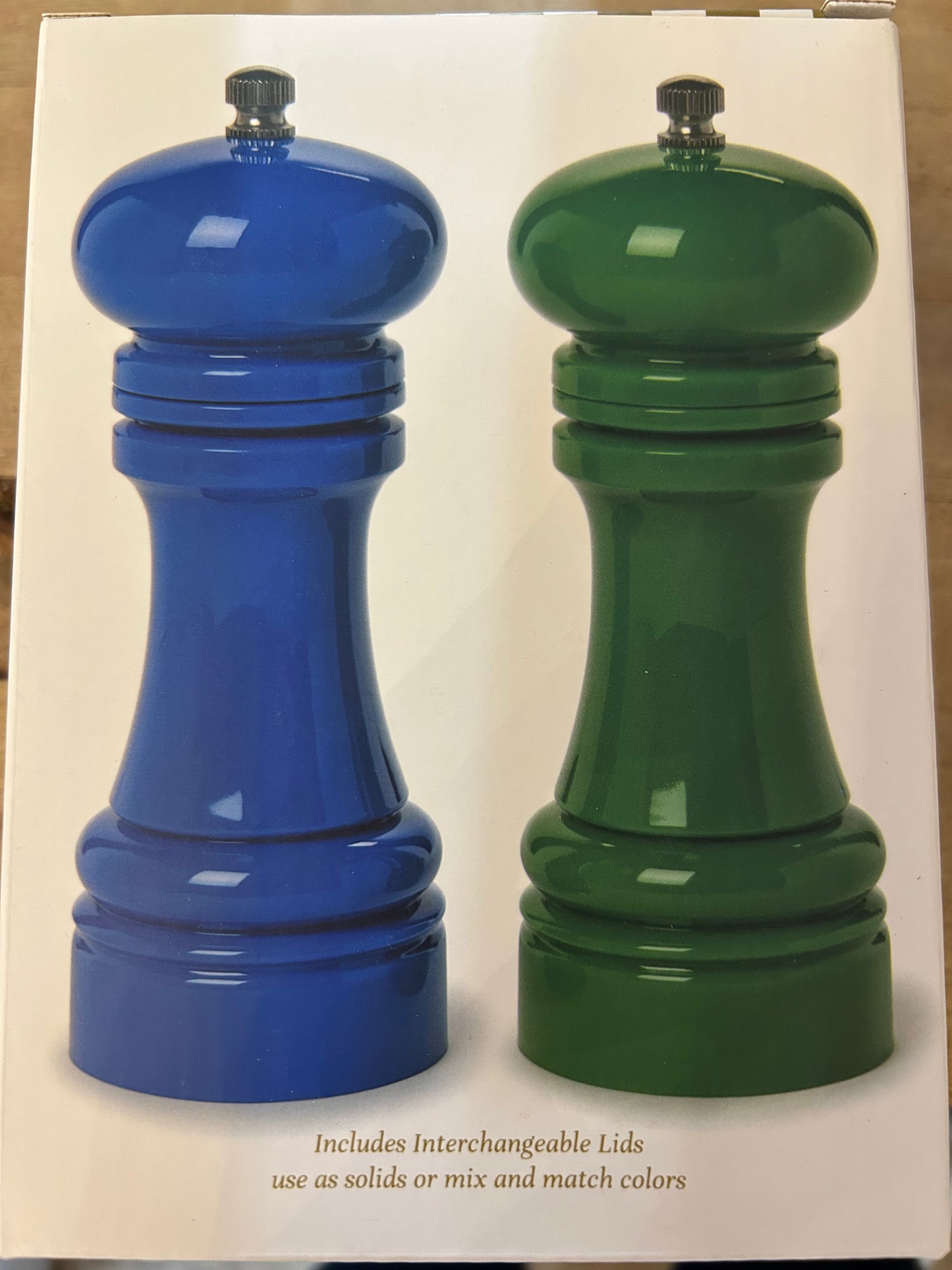 Blue & Green Salt and Pepper Grinders